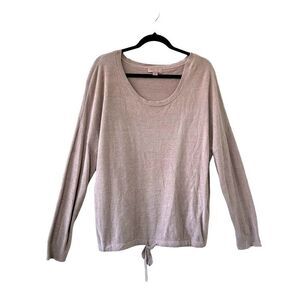 Barefoot Dreams Cozychic Ultra Lite Sweater Scoop Neck Tan Women’s Size XL